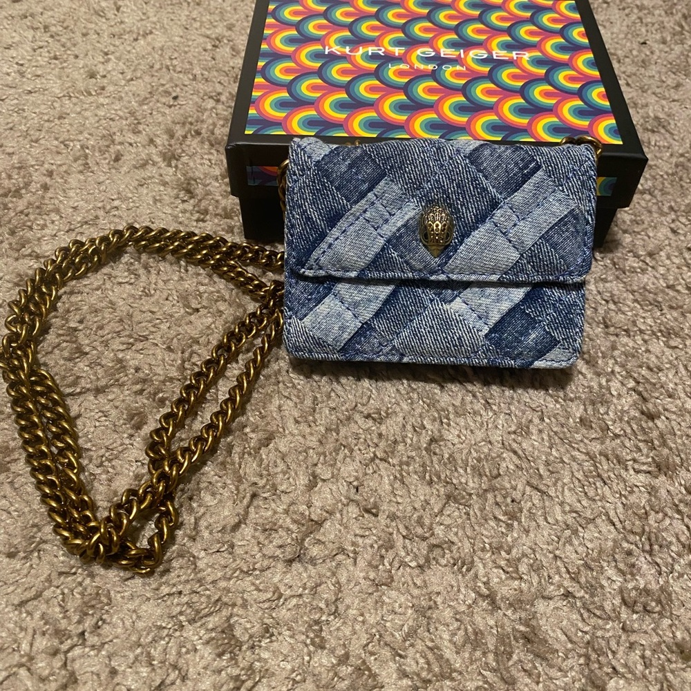 Kurt Geiger cross body mini denim purse